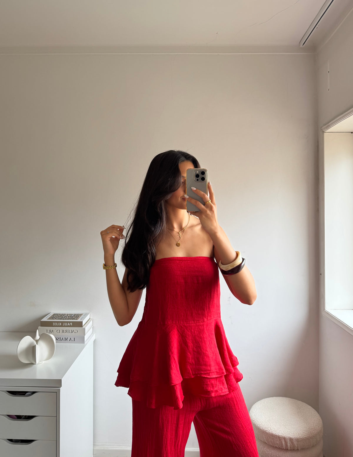 TOP PEPLUM 100% LINHO