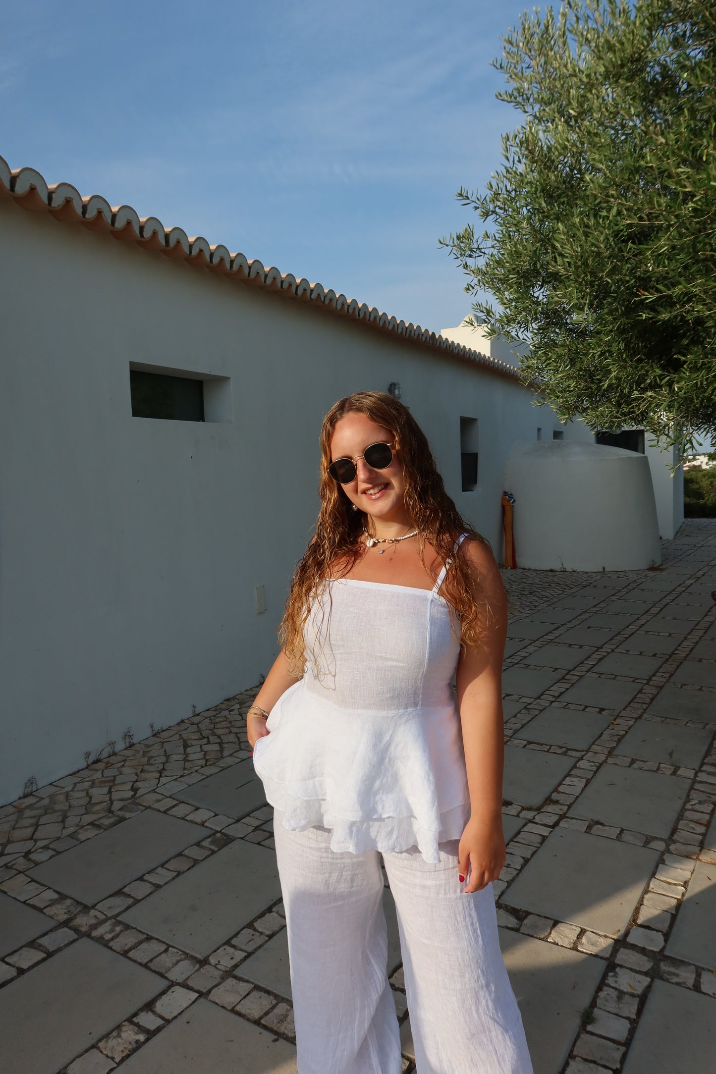 TOP PEPLUM 100% LINHO