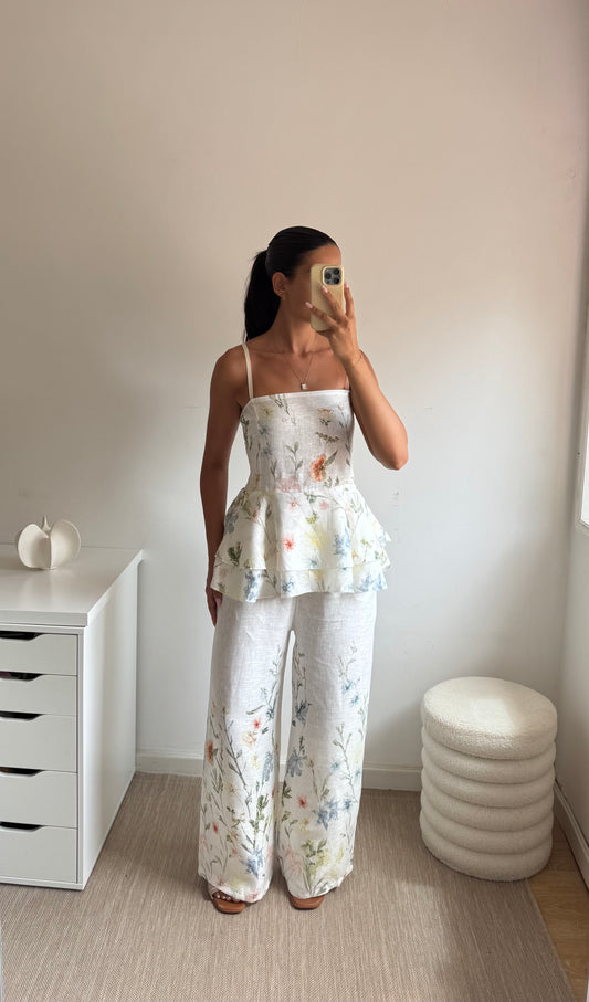 CONJUNTO FLORAL LINHO