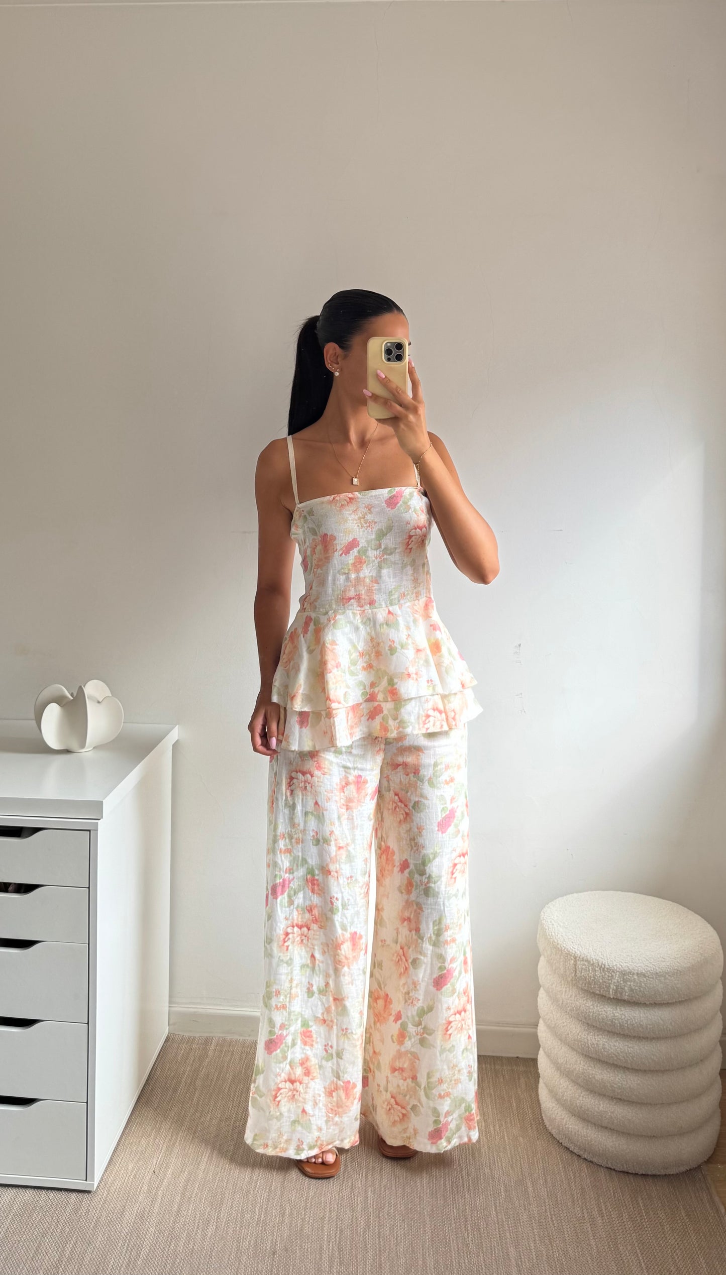 CONJUNTO FLORAL LINHO