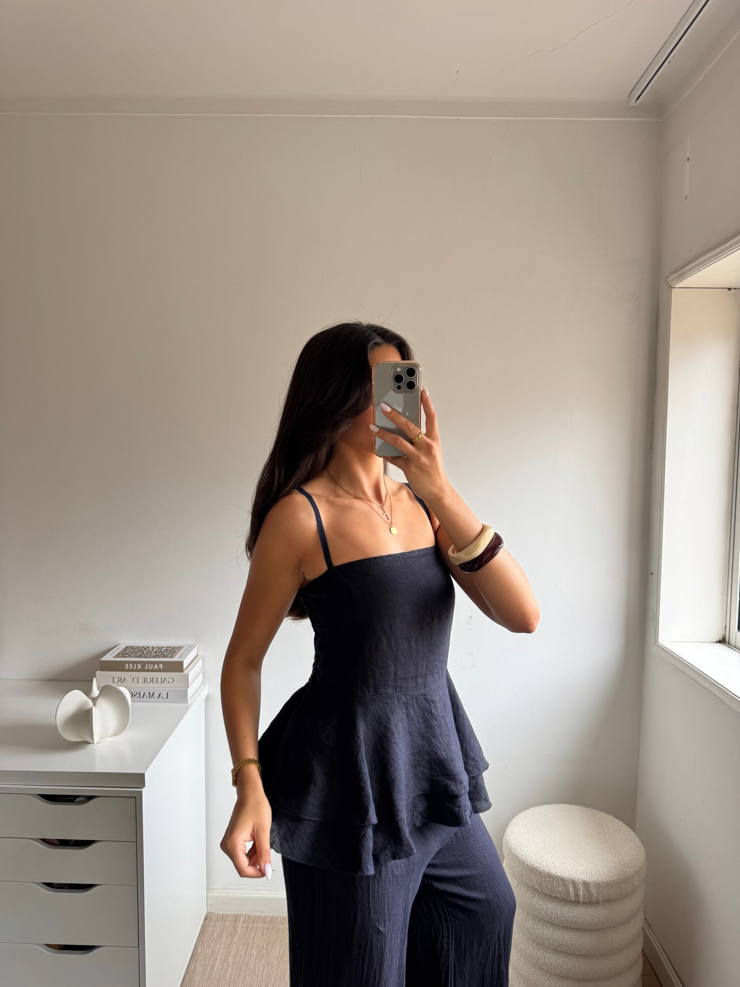 TOP PEPLUM 100% LINHO