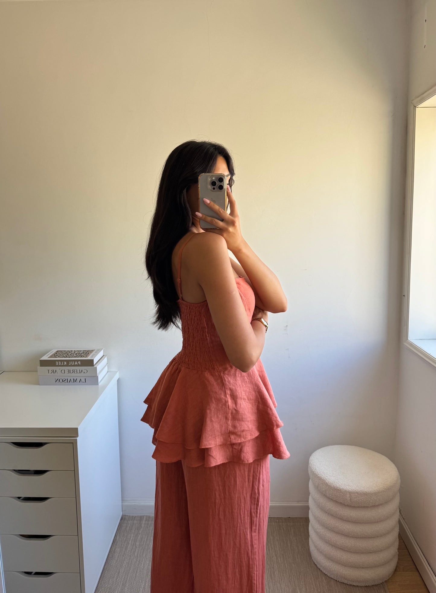 TOP PEPLUM 100% LINHO