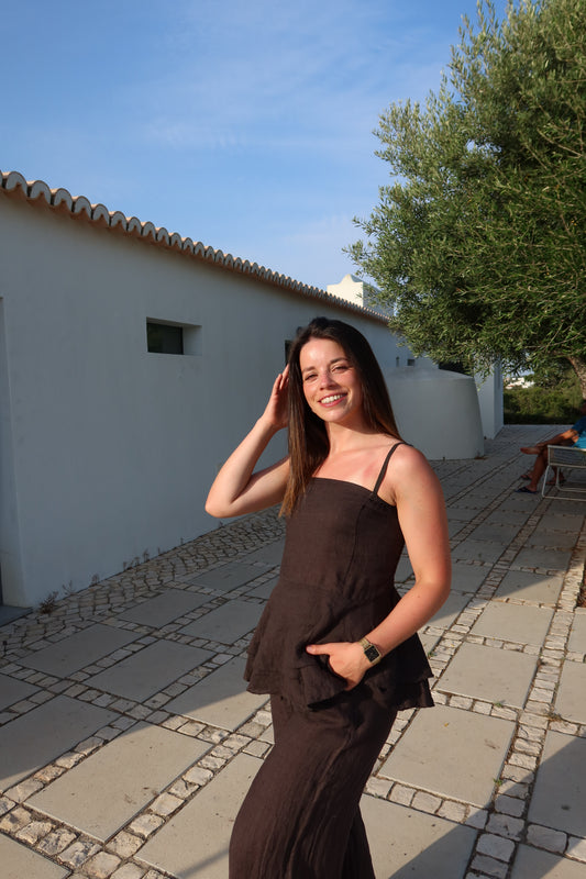 TOP PEPLUM 100% LINHO