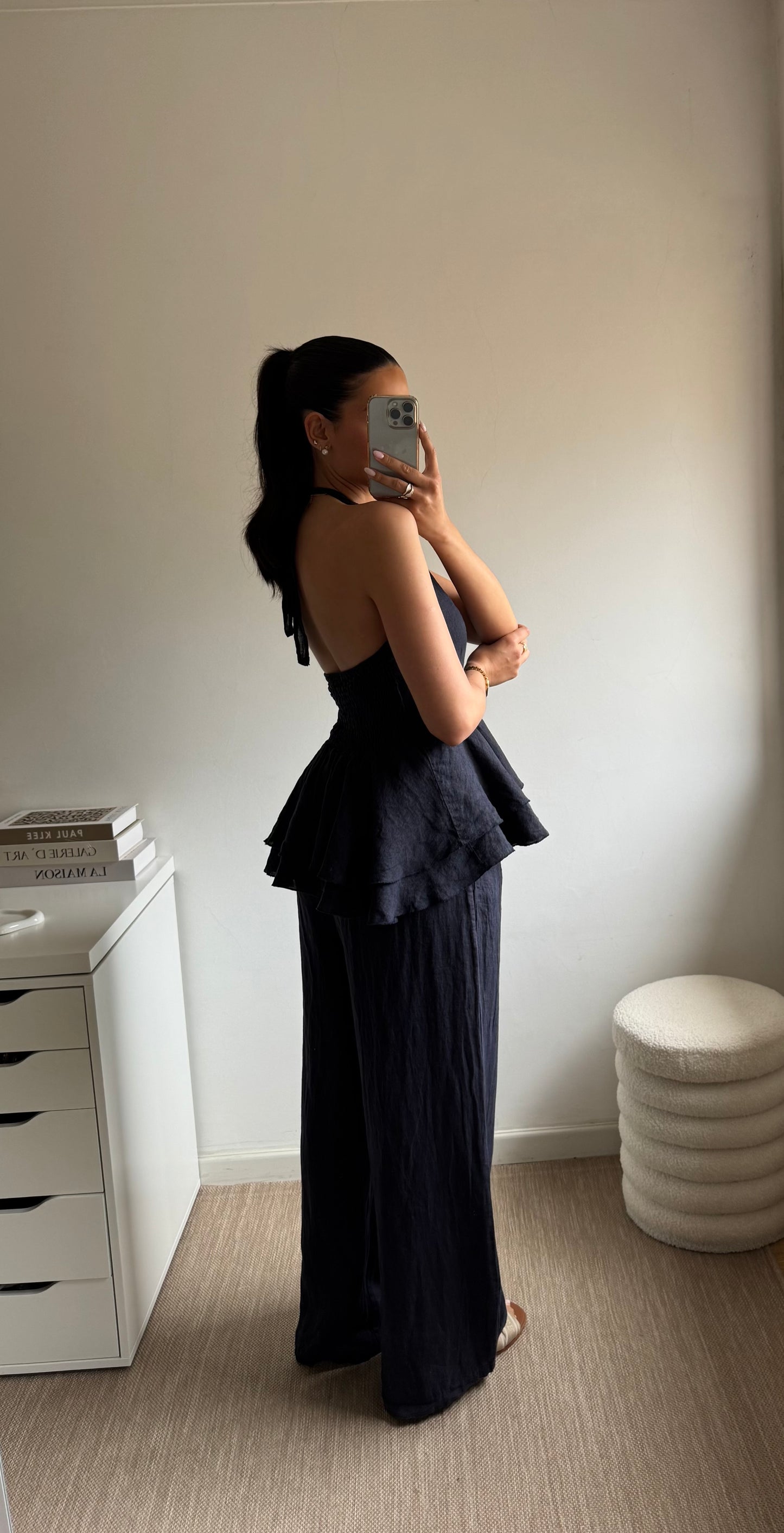 TOP HALTER 100% LINHO