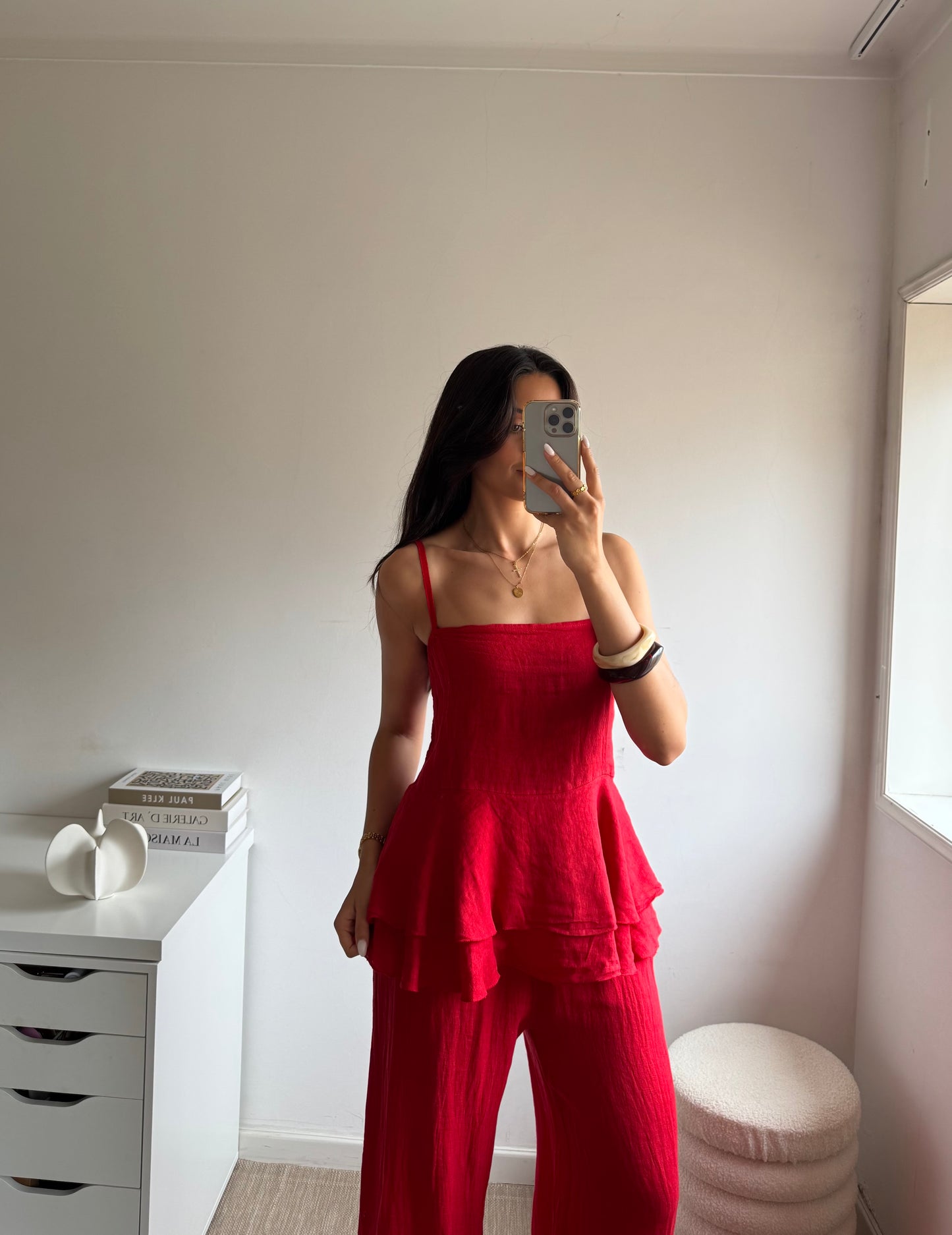 TOP PEPLUM 100% LINHO