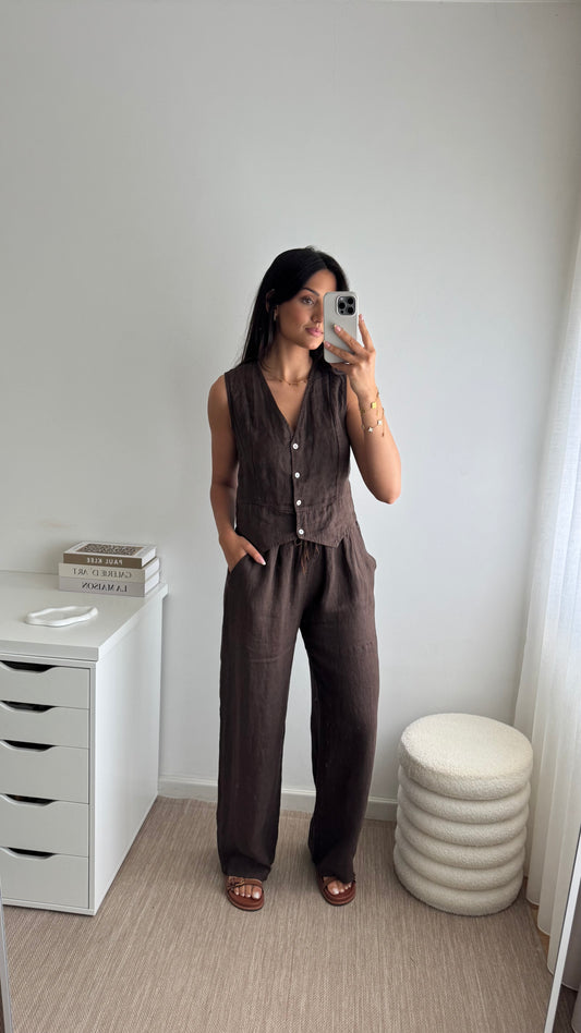 CONJUNTO COLETE LINHO
