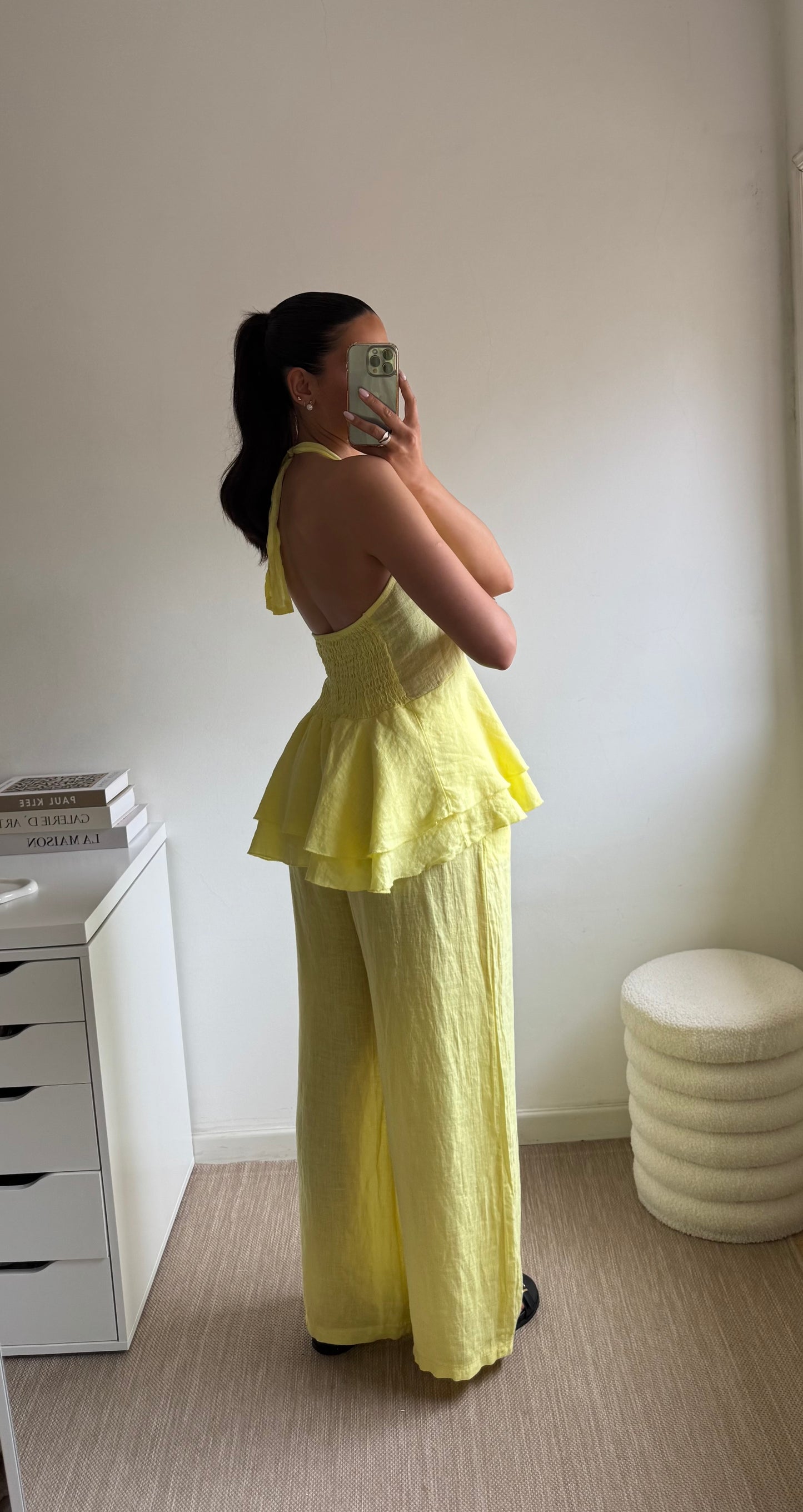 TOP HALTER 100% LINHO