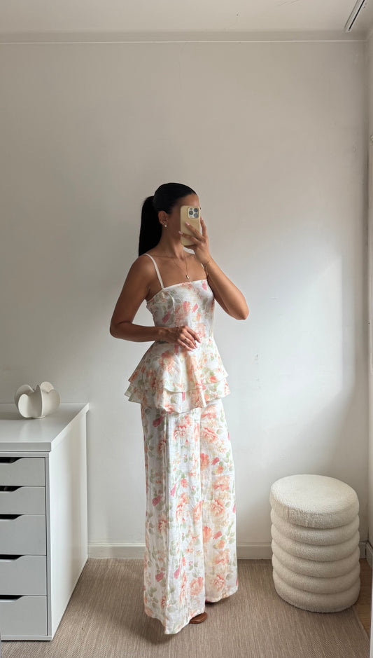 CONJUNTO FLORAL LINHO