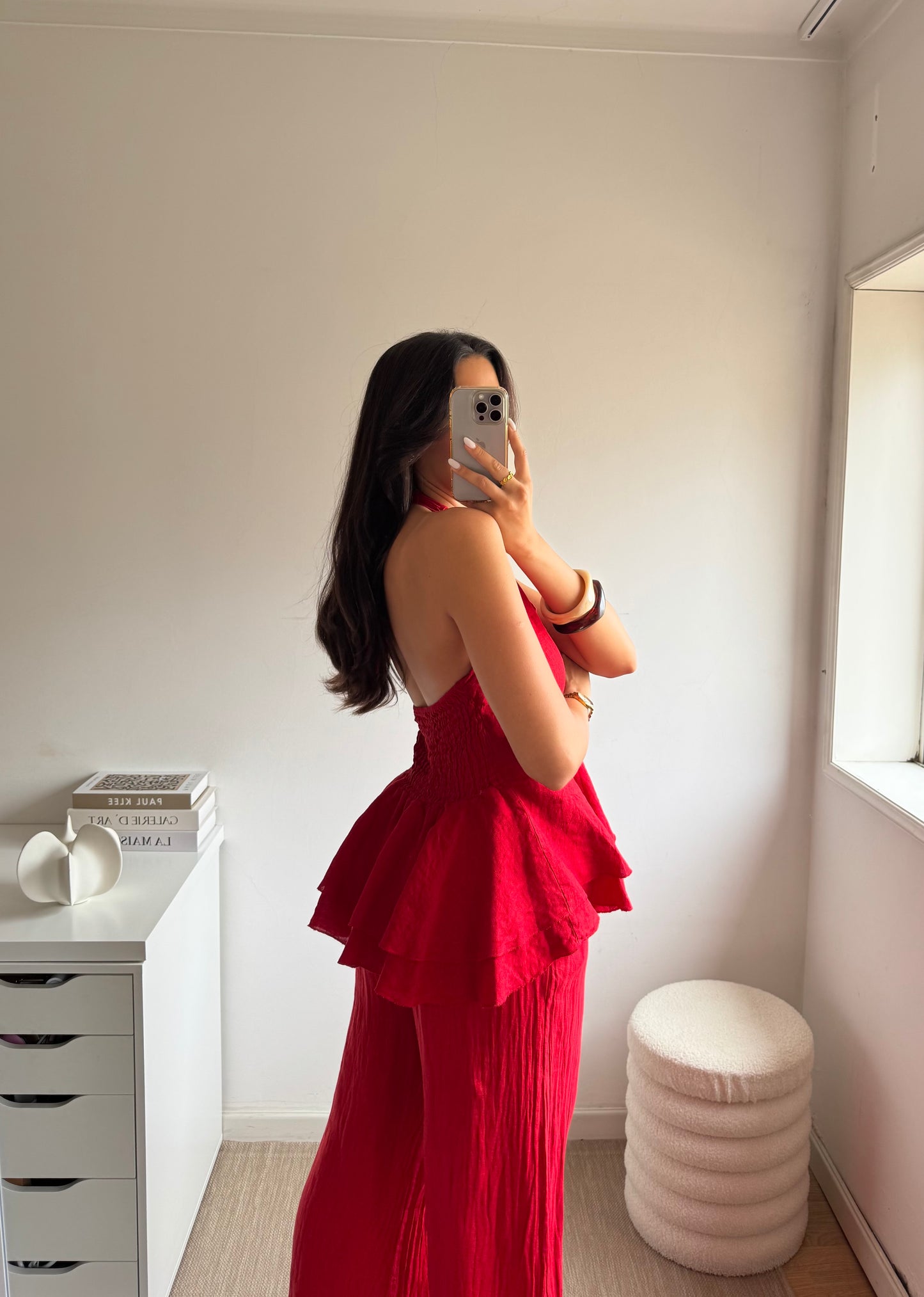 TOP HALTER 100% LINHO