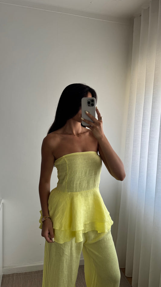 TOP PEPLUM 100% LINHO