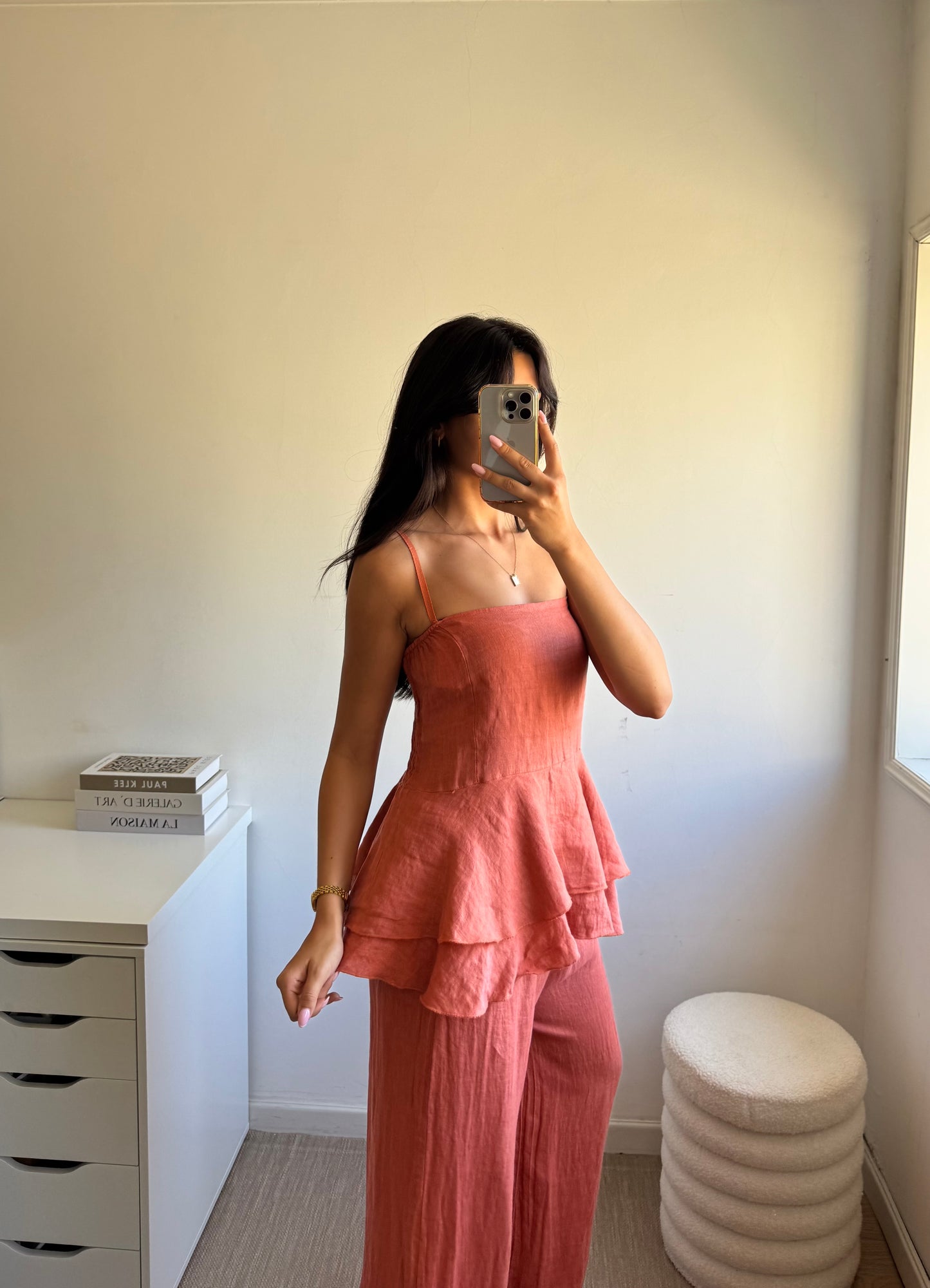 TOP PEPLUM 100% LINHO