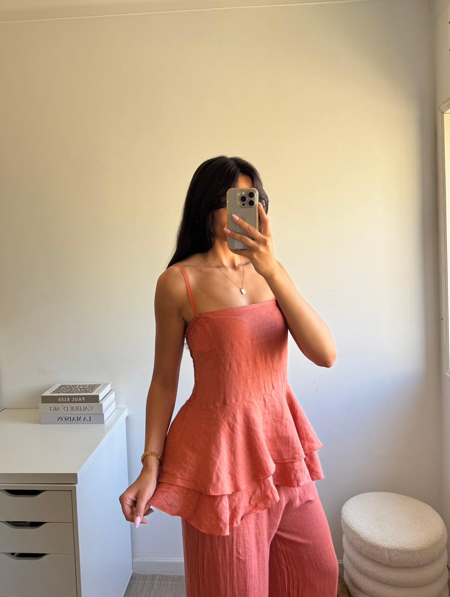 TOP PEPLUM 100% LINHO