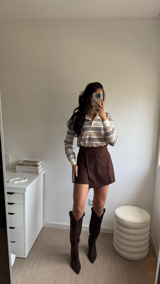 Saia Calção Castanha