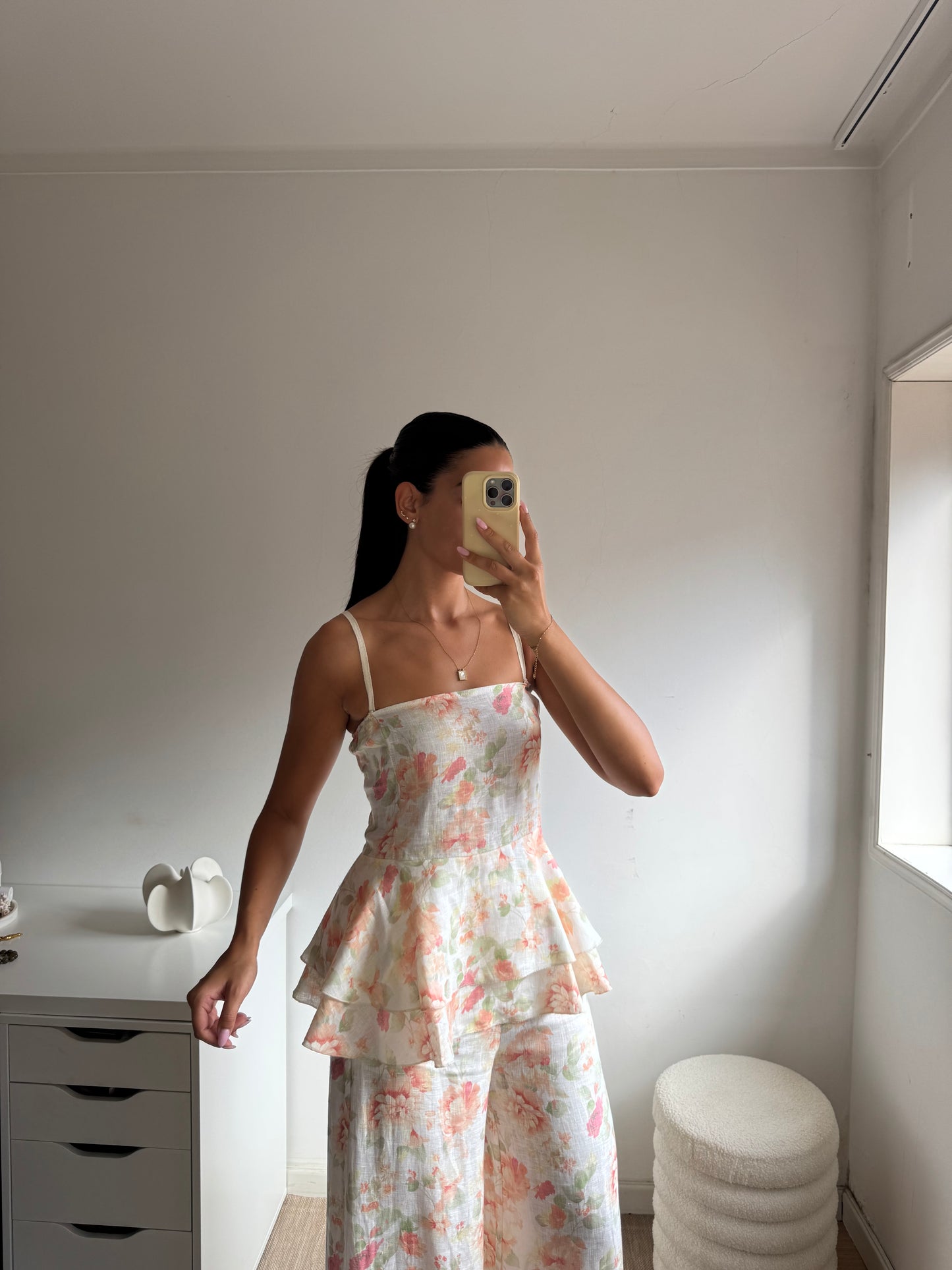 CONJUNTO FLORAL LINHO