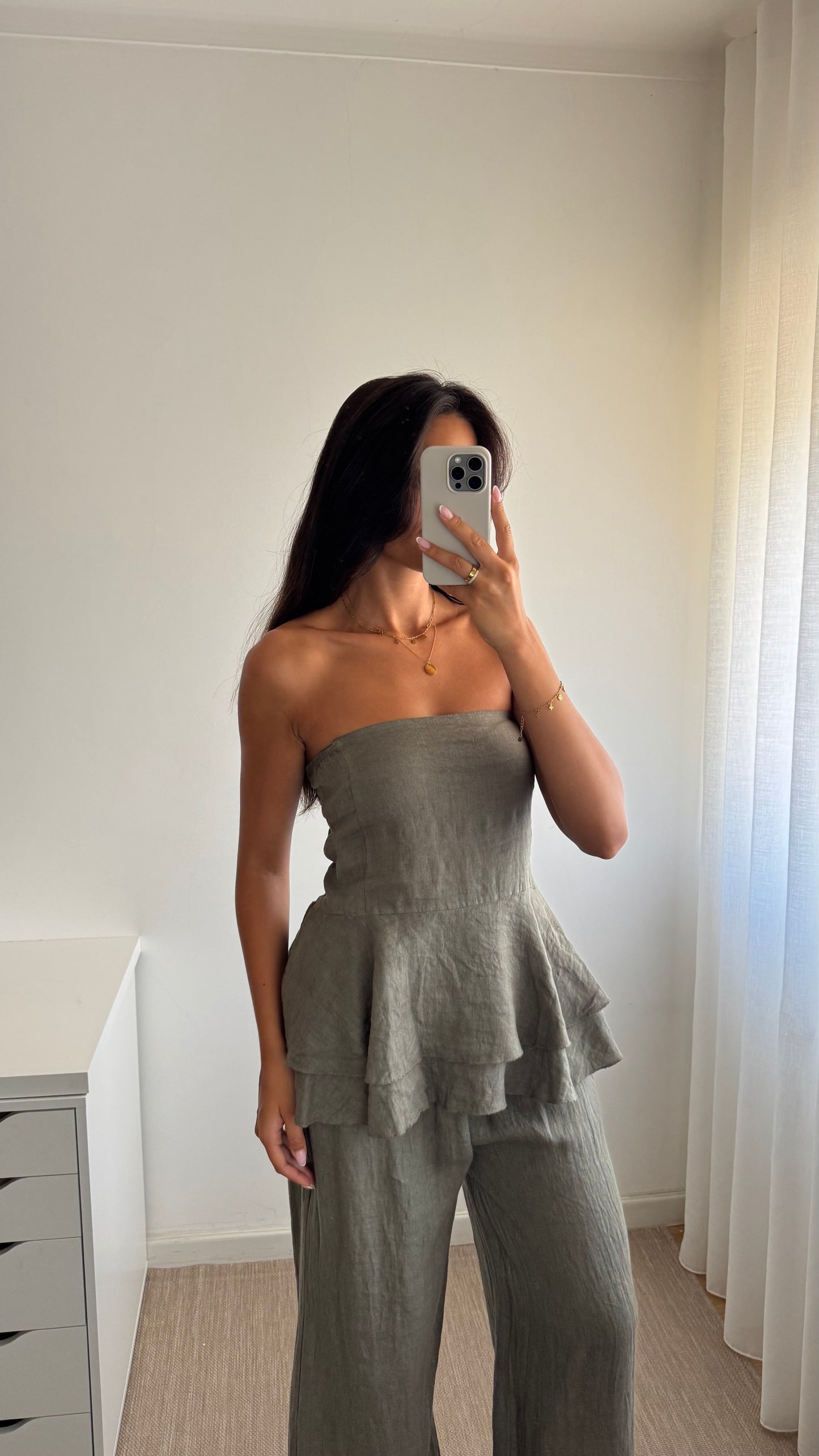 TOP PEPLUM 100% LINHO