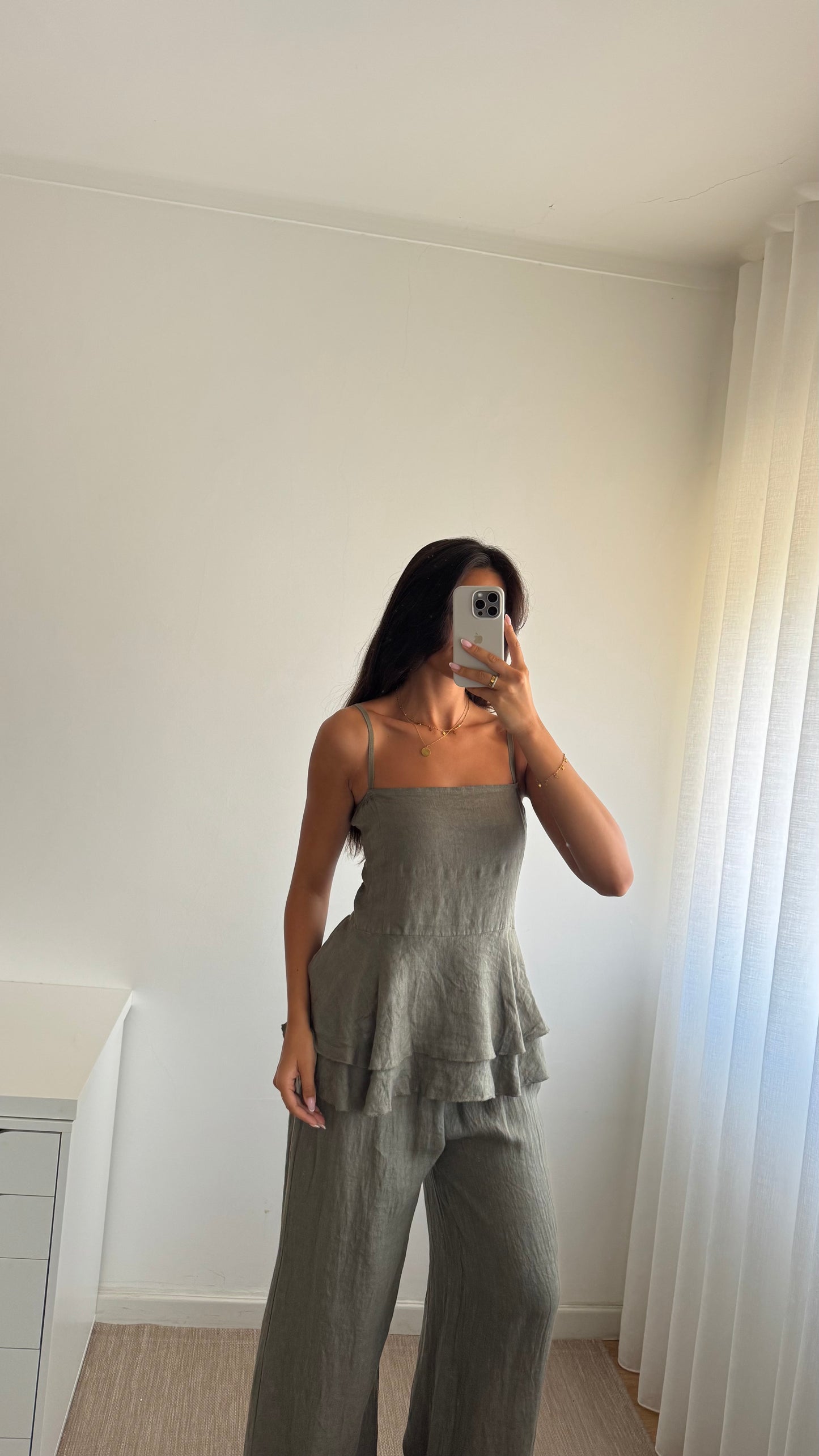 TOP PEPLUM 100% LINHO
